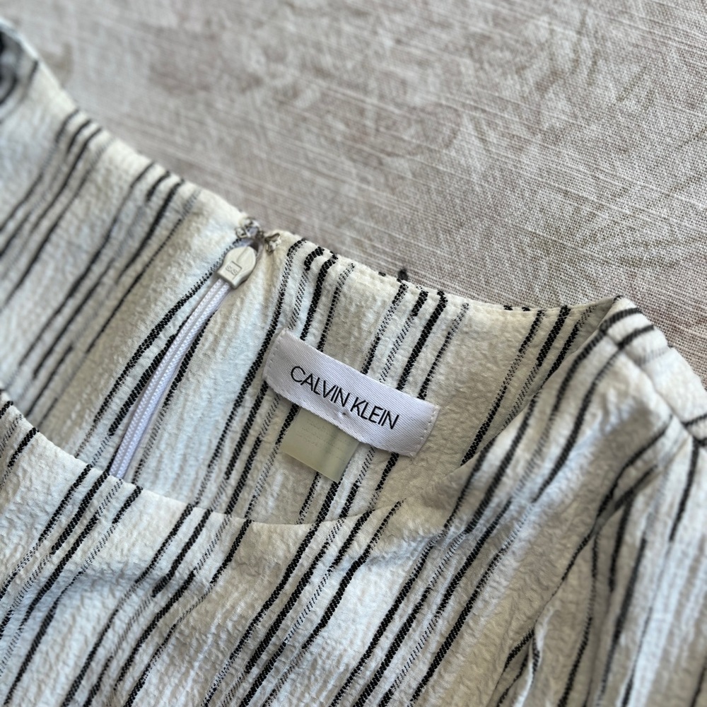 Calvin Klein Black Striped and White Sleeveless Sundress - Picture 9 of 14